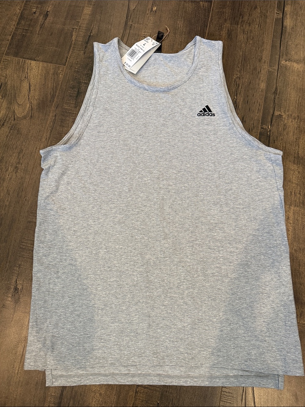 adidas Men’s Light Heather Gray Tank Top with Logo